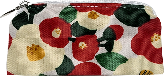 파우마우 면 지퍼 도장 파우치, 동백화이트, 1개