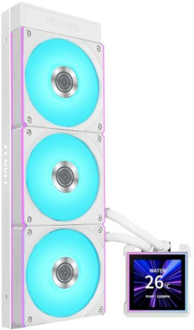리안리 하이드로시프트 II-S LCD 360 액체 CPU 쿨러 - 3.4인치 IPS LCD 정사각형 화면 - 데이지 체인 - 저소음 - 인텔 L, 3.4" Square LCD
