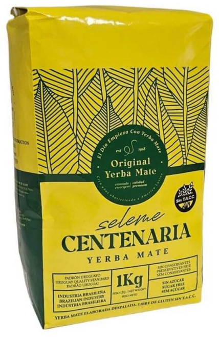 Centenaria Premium Uruguayan Traditional Yerba Mate 1 킬로그램 (2.2 파운드(lbs)), Centenaria Premium Uruguayan T, 1kg