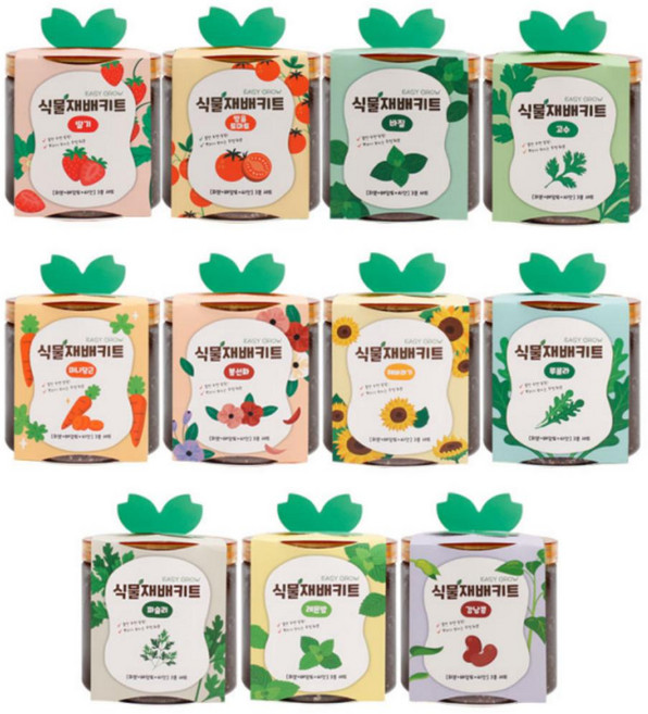 헤이이츠미 식물 재배 키트 방울토마토 딸기 고수 바질 키우기 새싹 채소 실내 가정용, 07레몬밤