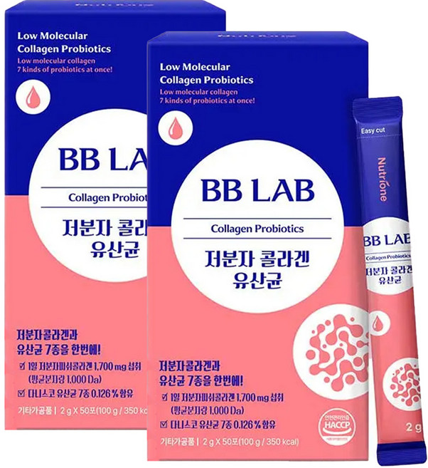 뉴트리원 비비랩 저분자콜라겐유산균, 2g, 100개