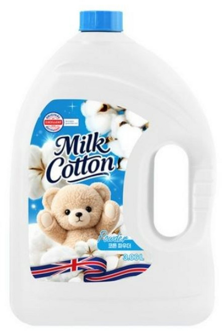 MiLKCotton 섬유유연제 파우더향 본품, 3.06L, 1개입, 8개