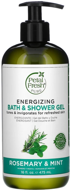 Petal Fresh 퓨어 리바이탈라이징 목욕 및 샤워 젤 로즈마리 및 민트 475ml(16fl oz) 2팩, 475ml - 쿠팡