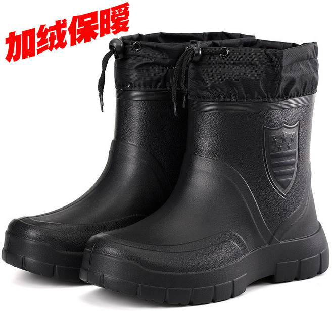 漢特踏雨 男低筒保暖EVA雨鞋