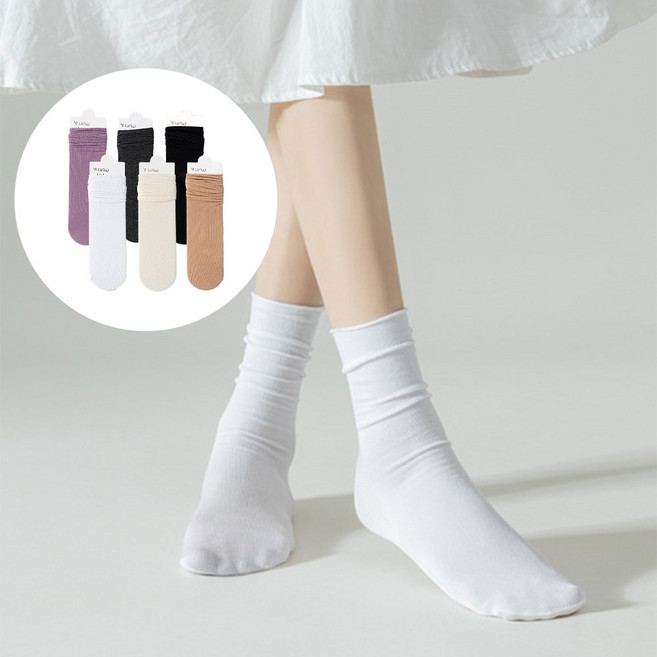 애플민트 여성 여름 면양말 무압박 돌돌이 얇은 양말