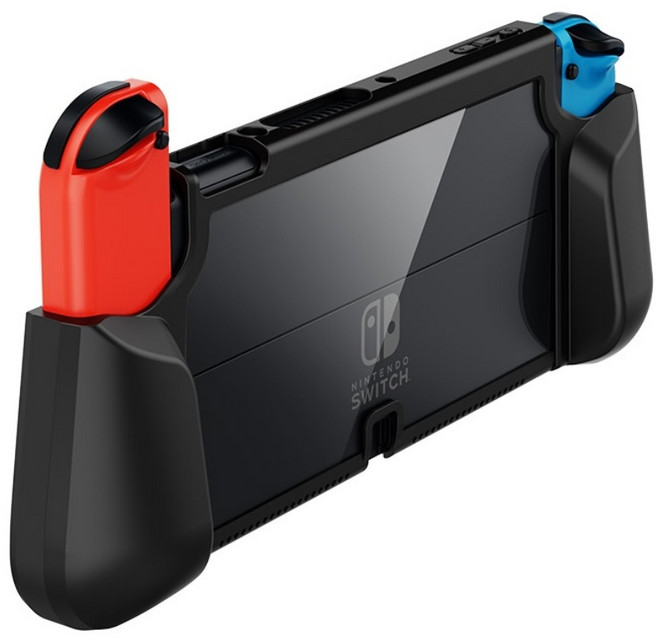 PZOZ 닌텐도 스위치 OLED PC TPU 케이스 호환 충전 거치대, 1개, 블랙, 일체형