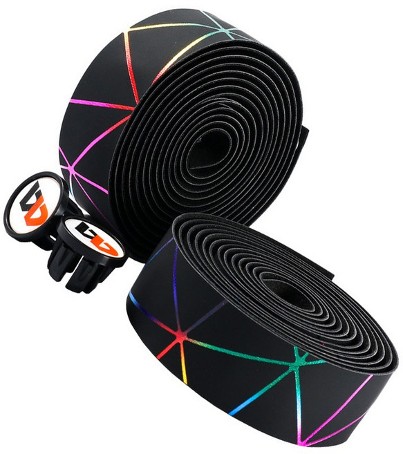 시그니처베이지 로드 자전거 핸들 바테이프 바테잎 YPZ059, 1세트, 레인보우블랙