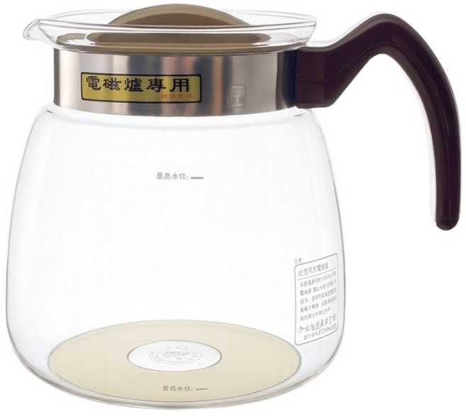 GlassKing FH-008E 電磁爐專用耐熱玻璃壺, 透明色, 1個, 2000ml