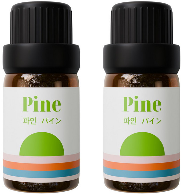 2개입 천연 유기농 아로마오일 에센셜오일, 유기농 파인오일, 10ml, 2개