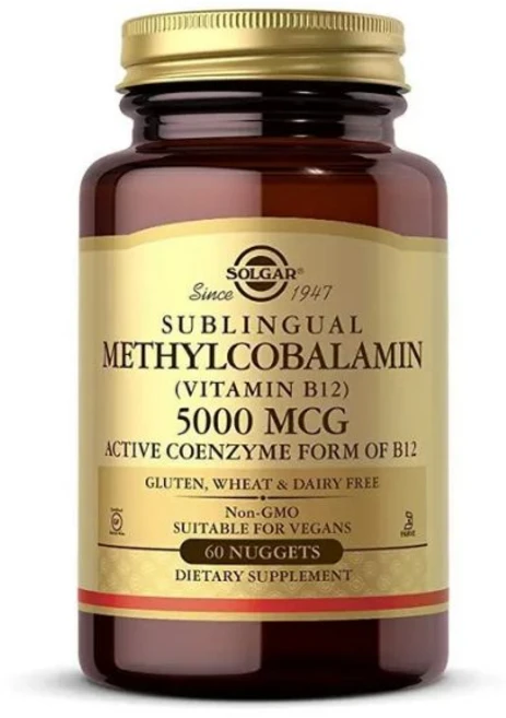 솔가 메틸코발라민 5000mcg 너겟 60정 비타민B12 비건 글루텐프리 논GMO, 1개 - 쿠팡