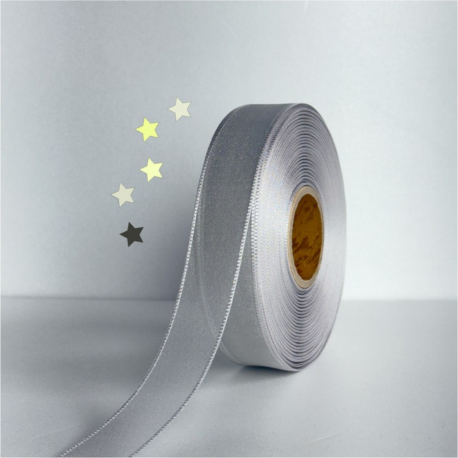 리본공간 펄 오간디 리본 22m, 15mm, 21. 실버