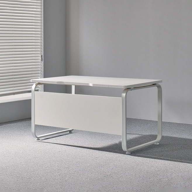 아트박스/티에스퍼니처 데임 A형 컴퓨터 사무용책상 1400x600, 화이트프레임, 라운드/올화이트