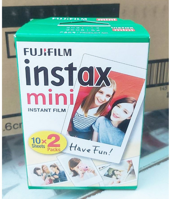 FUJIFILM 富士 instax mini 拍立得空白底片 (灑花邊框) - 趣味底片 適用mini系列相機, 1包, 雙包裝彩盒(20張底片) 2026/12, 錢包尺寸