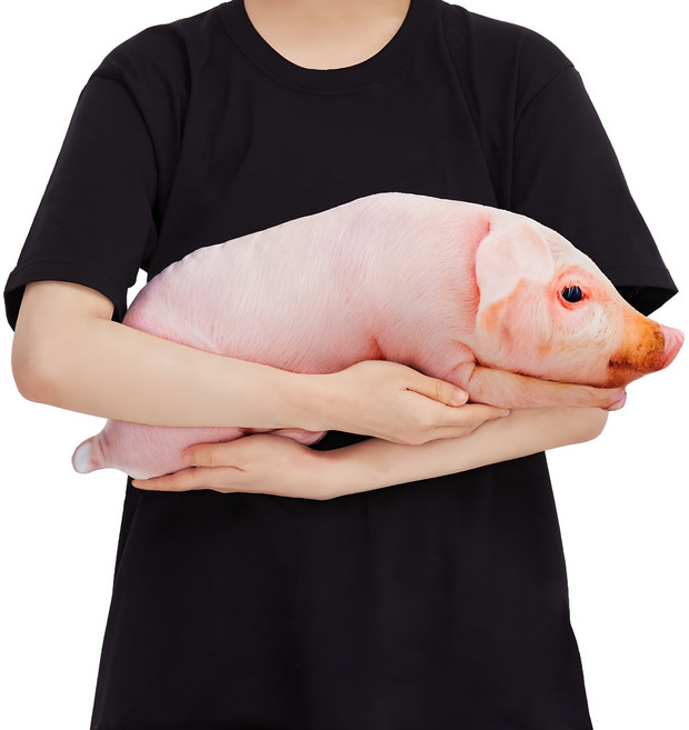 굴뚝강아지 애완 돼지 인형 애착 동물 쿠션, 50cm, 1개