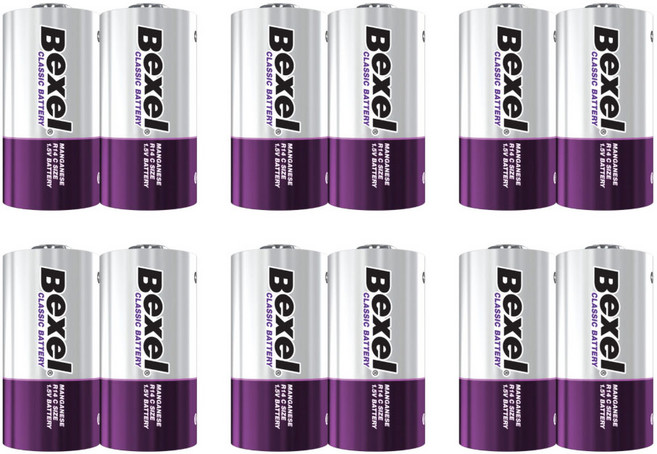 벡셀 망간 C형 건전지/R14, 2개입, 12개