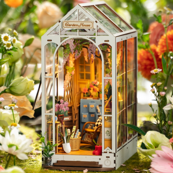 핸즈크라프트 DIY 미니어처 북엔드 북눅 미니어처 가든하우스, 1개, 지베르니 가든