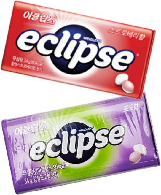 이클립스 캔디 포도맛(포도향) + 스트로베리, 1세트, 34g