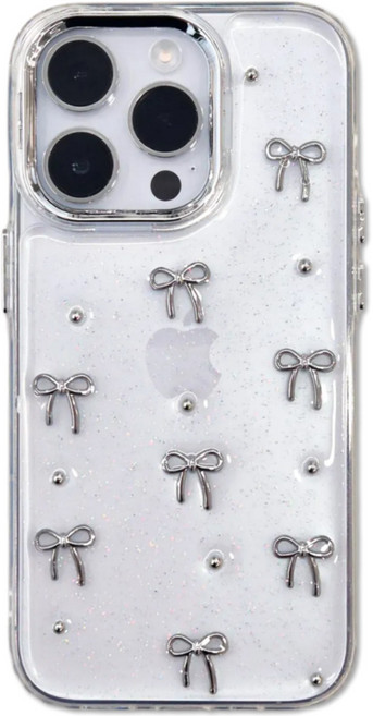 영스피플 글리터 미니 리본 아이폰 케이스 TPU 귀여운 투명 17 16 15 14 13 12 플러스 프로맥스