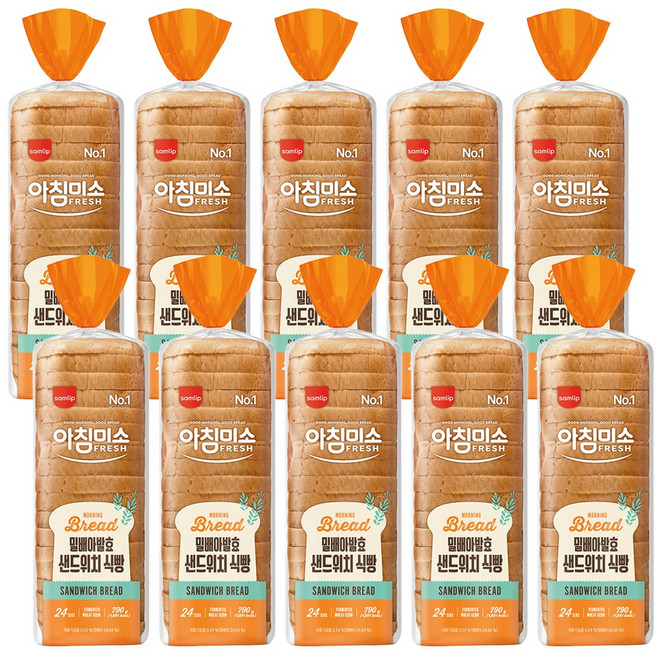 삼립 아침미소 토스트앤샌드위치768g, 768g, 10개