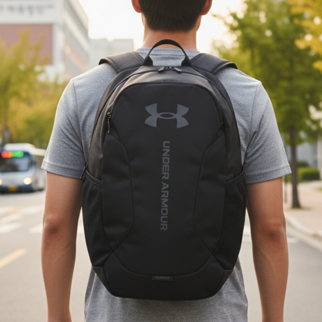 언더아머 허슬 라이트 백팩 6000399-001, 블랙(001), 1개