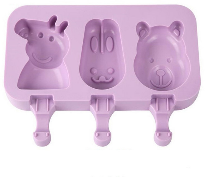 실리콘몰드 팝시클 아이스바 캔디 초콜릿 곰 토끼 돼지 아이스크림트몰드 3구, 1개