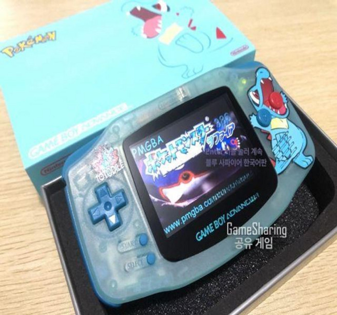 GBA 게임보이어드밴스 백라이트버전 록맨 일본어 버전 패키지, 일본 버전, 패키지 1, IPS한정판리틀자이언트크로커다일