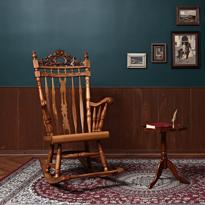 메종플렌느 루브 벨라르 티크 원목 흔들의자, 1개