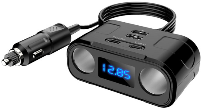 주닉스 차량용 스마트 멀티 충전기 스마트 전기 라이터 USB-A TYPE-C 차량용 고속 충전기