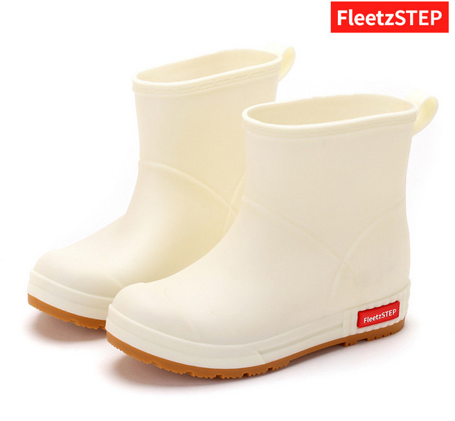 플릿츠스텝 여성 숏 레인부츠 장마 신발 통굽 가벼운 장화 논슬립 기능 레인슈즈