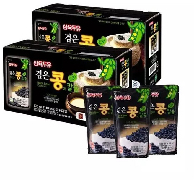 삼육두유 검은콩과칼슘 20팩 2박스(총40팩), 190ml, 40개