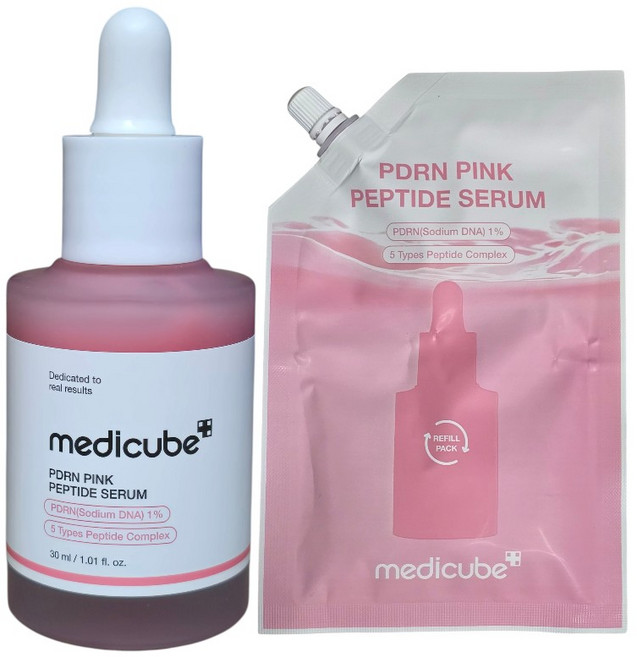 메디큐브 정품 연어 PDRN 핑크 펩타이드 앰플 30ml +리필팩50ml / 총 82 ml / 대용량 리필기획특가, 1개, 80ml