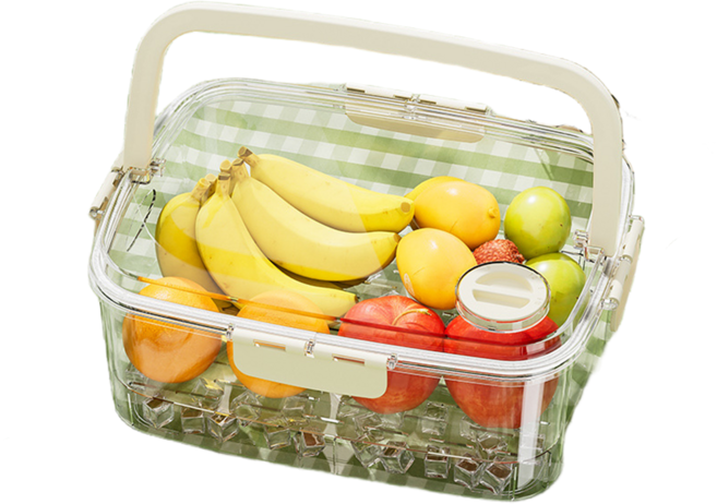 냉장고 대용량 신선박스밀폐용기 아웃도어 휴대용 투명PET 야채 과일 바구니 캠핑용 밀폐저장 신선 보관함, 1개, A3