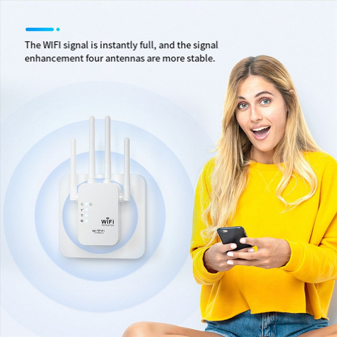 300Mbps WiFi 리피터 무선 Wi -Fi 신호 익스텐더 듀얼 밴드 5G 2.4G 네트워크 앰프 장거리 WiFi 라우터, EU 플러그, 하얀색