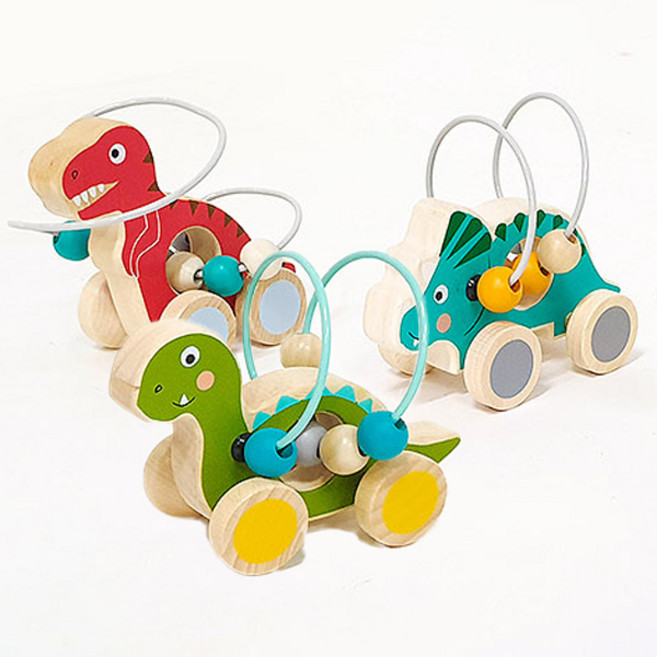 아이넷토이 공룡 자동차 롤러코스터 아기 원목 장난감, 공룡 롤러코스터 블루, 1개