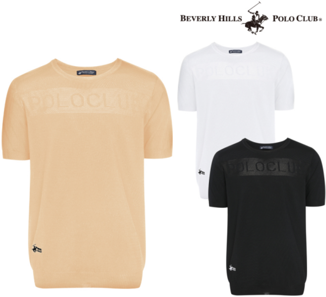 비버리힐스폴로클럽 비버리힐스클럽 남성 빅로고 니트 반팔티 TK409 _