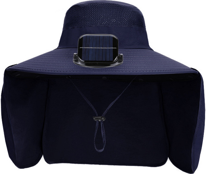 HUID 충전식 태양열 선풍기 모자 장시간 사용 리튬배터리 넓은 가리개 목보호 야외 자외선차단 모자