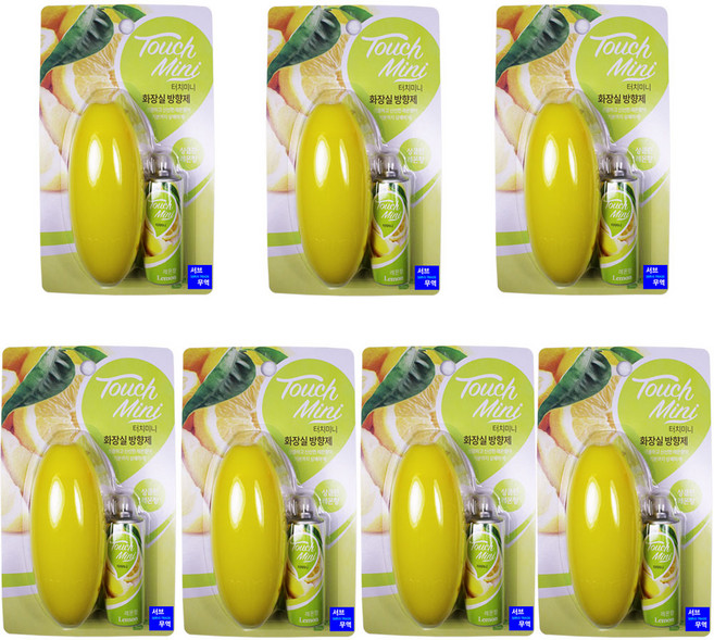 서브무역 터치미니 화장실 방향제 탈취제 변기 향기 터치필 레몬향(세트), 13ml, 7개, 상큼레몬