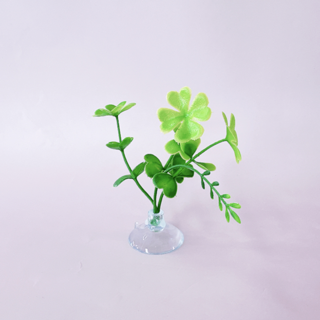 달팽이 클로버 조화 은신처 쉼터 인테리어 소품, 1개, 10g