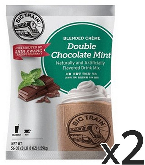 빅트레인 더블 초콜릿 민트 파우더, 1.59kg, 1개입, 2개