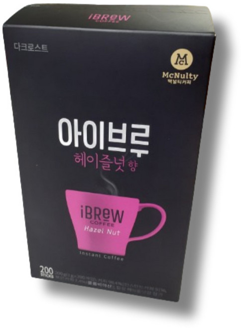 맥널티 아이브루 아메리카노 블랙 헤이즐넛향 200개입, 1g, 1개