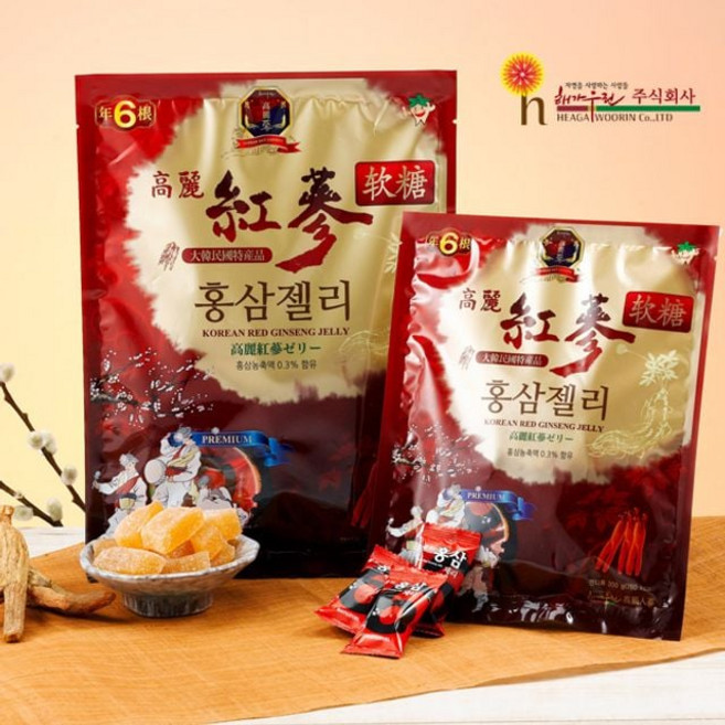 6년근고려홍삼젤리 450g 행사용 젤리 인삼 캬라멜 정 특판 홍삼 절편 차 간식 과자 고려 캔디, 1개