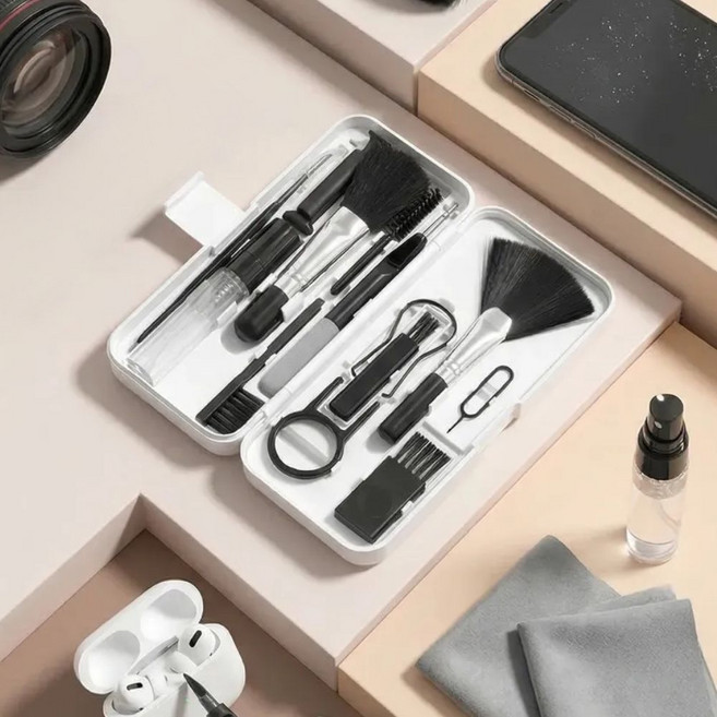 르미우 18in1 디바이스 클리닝 키트 휴대폰 이어폰 청소도구, 1세트, 화이트