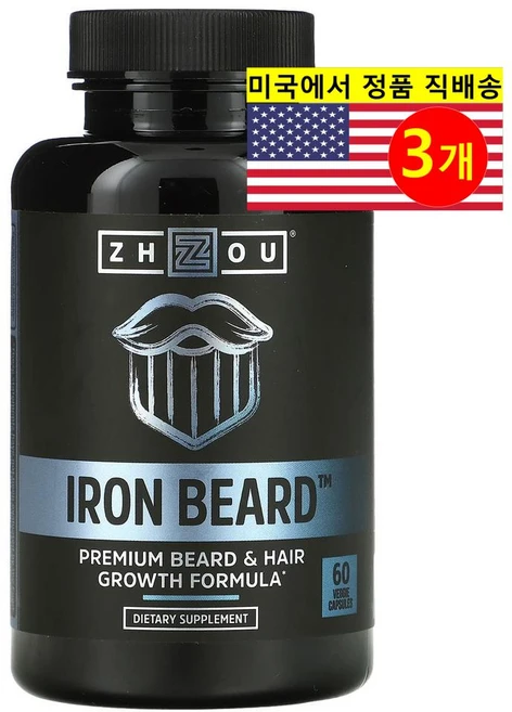 Zhou Nutrition 저우뉴트리션 아이언 비어드 철분 Iron Beard, 3개, 60정 - 쿠팡