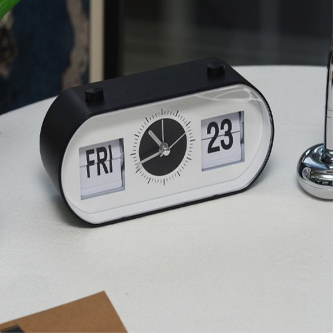 모던 라운드 플립 탁상 달력 시계, 상세페이지 참조