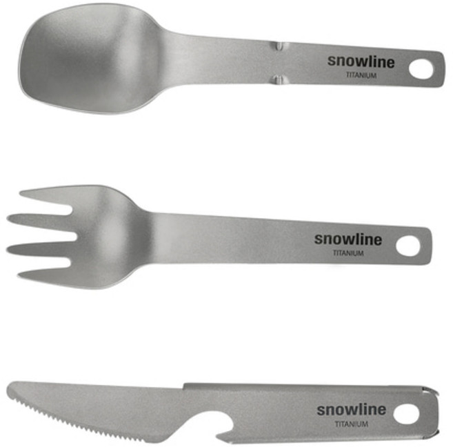 스노우라인 티타늄 미니 커틀러리 세트, 실버, 1세트