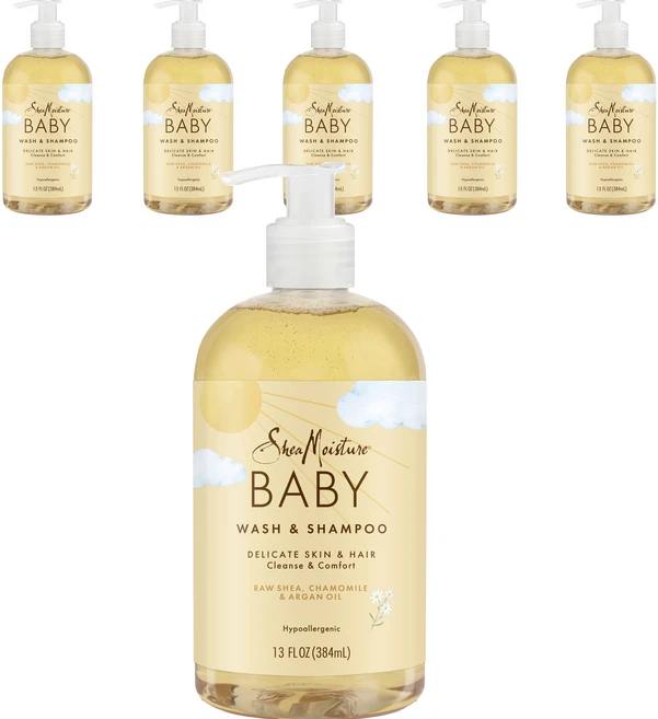 시어모이스처 로우 시어 카모마일 & 아르간 오일 키즈 워시 & 샴푸, 384ml, 6개 - 쿠팡