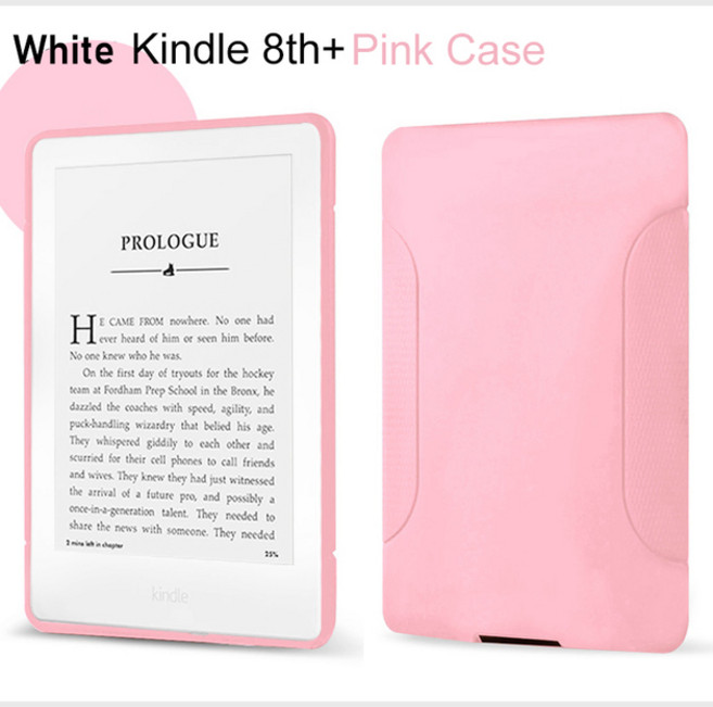 킨들 Kindle 등록 가능 전자 책 리더 8 번째 터치 스크린 백라이트 잉크 6 인치, [04] 킨들 8th with pink case, 1개