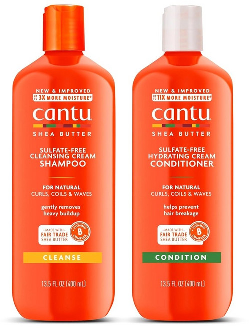 칸투 Cantu 무황산염크림 샴푸 및 컨디셔너 세트 헤어케어, 400ml, 1세트