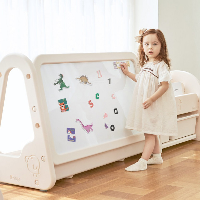 아이팜 빅 유아 자석보드 칠판놀이 유아보드 자석판, 베이지, 1개