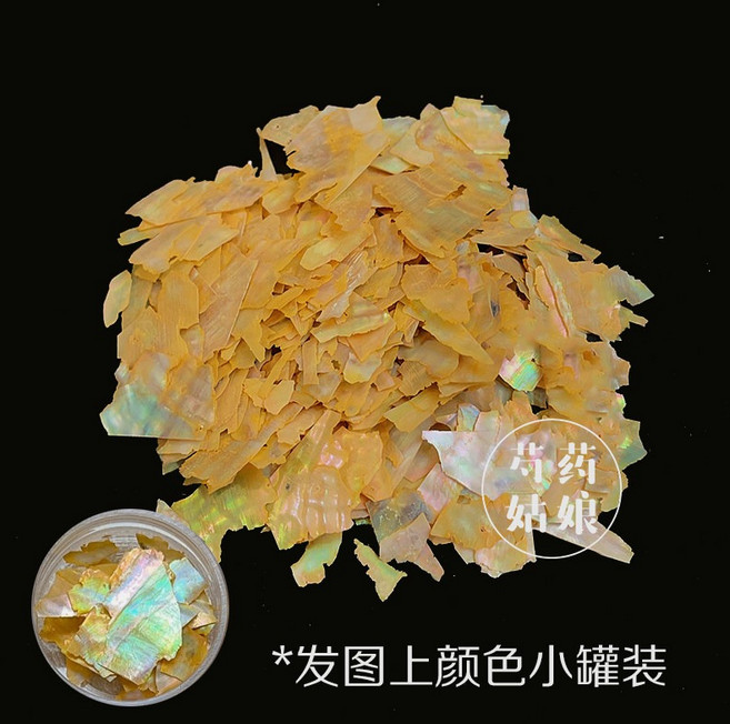 자개재료 모양 전통 가루 네일 자개 자개공예 조각, 1개, P. 생강 작은 병 개x 전복 얇은 자개 조각 3